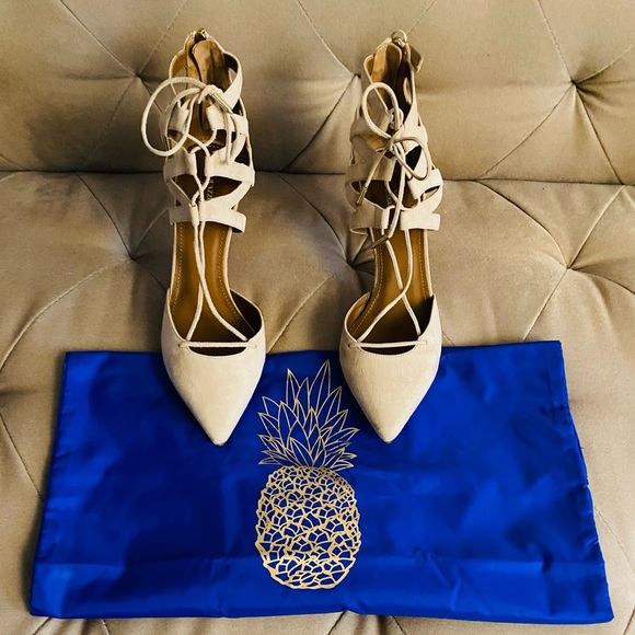 ‼️SOLD‼️Brand New! Aquazzura Nude Suede Heels - Picture 2 of 16